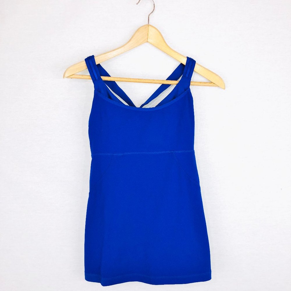 Lululemon Pigment Blue Cross My Heart Tank